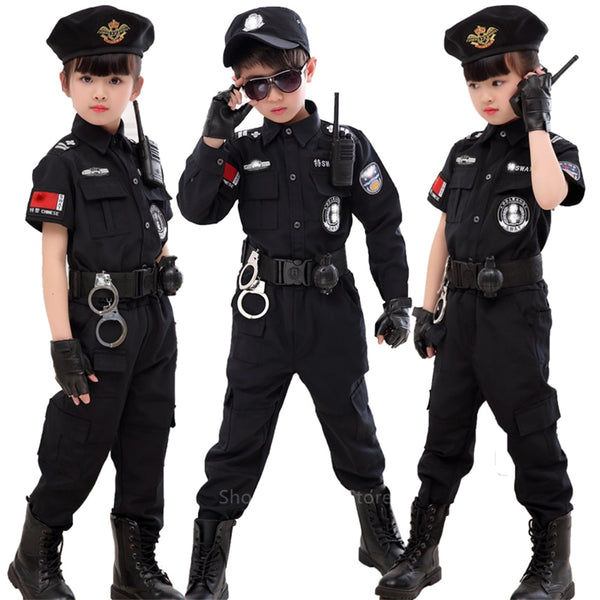 Children Traffic Special Police Halloween Carnival Policemen Uniform